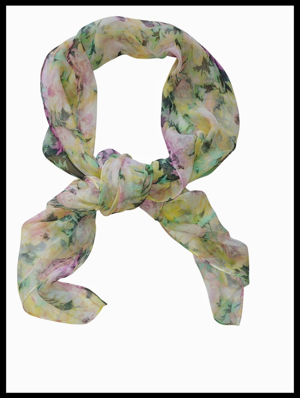 Vintage Sheer Long Polyester Scarf